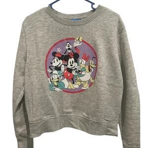 Disney Mickey & Friends Gray Crewneck Sweatshirt Juniors Large
